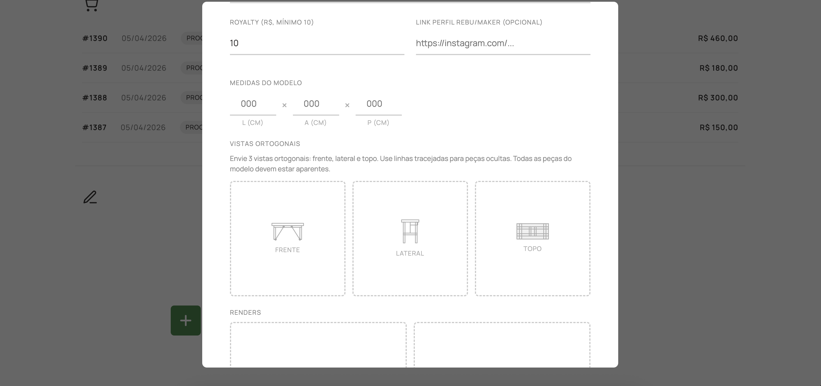 Sistema de submissão de modelos — Monta.la