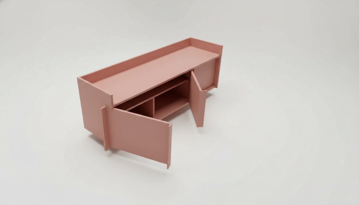 buffet lit em laca fosca rosa