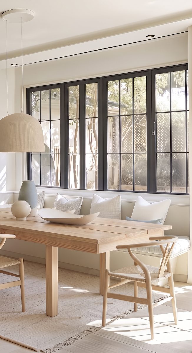 Mesa Flat em madeira clara